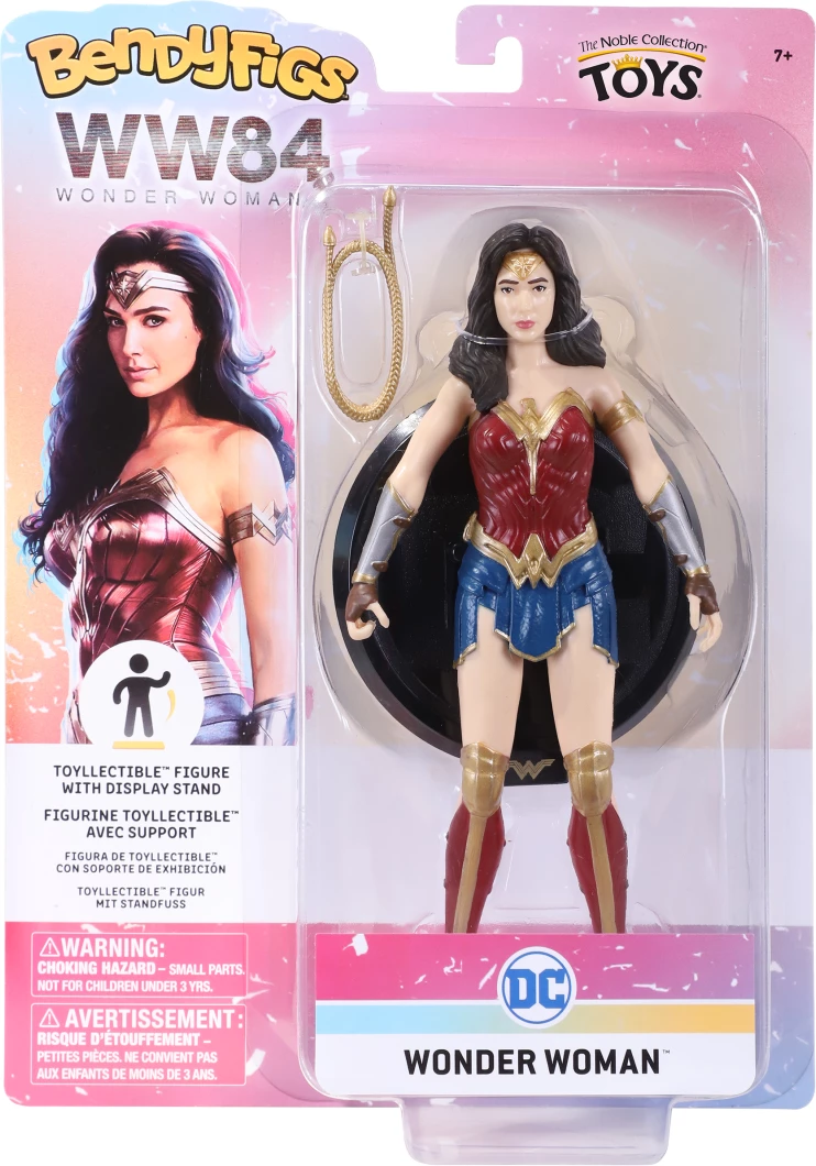 Figurinë fleksibile NOBLE COLLECTION Bendyfigs DC WW84 Wonder Woman Classic Outfit me bazë