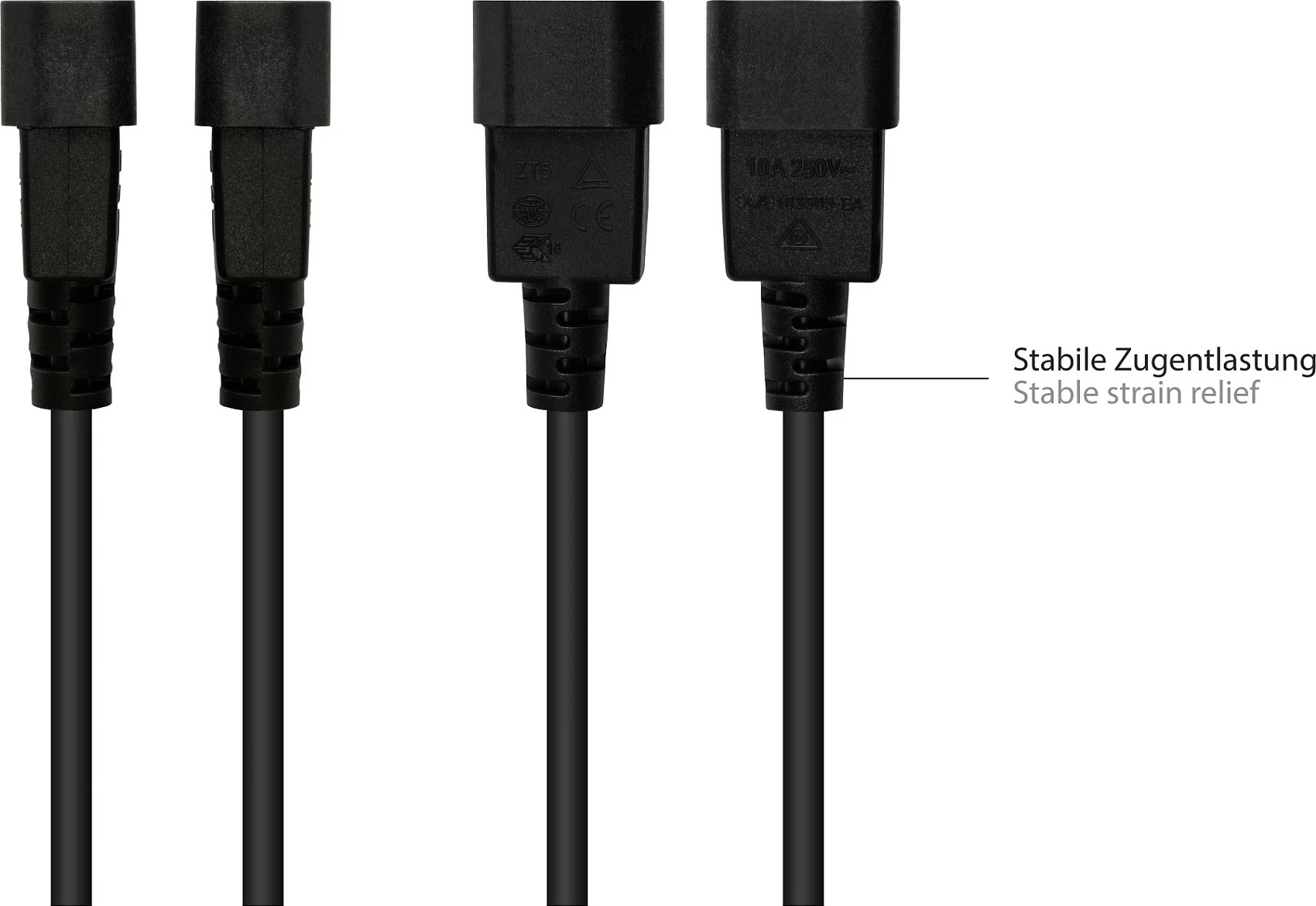 Kabllo zgjatëse rryme GoodConnections C14-C5, 5 m, e zezë