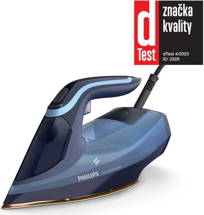 Hekur me avull, Philips Azur 8000 Series DST8020/20 SteamGlide Elite, nxehje e shpejtë, rezervuar i madh, blu