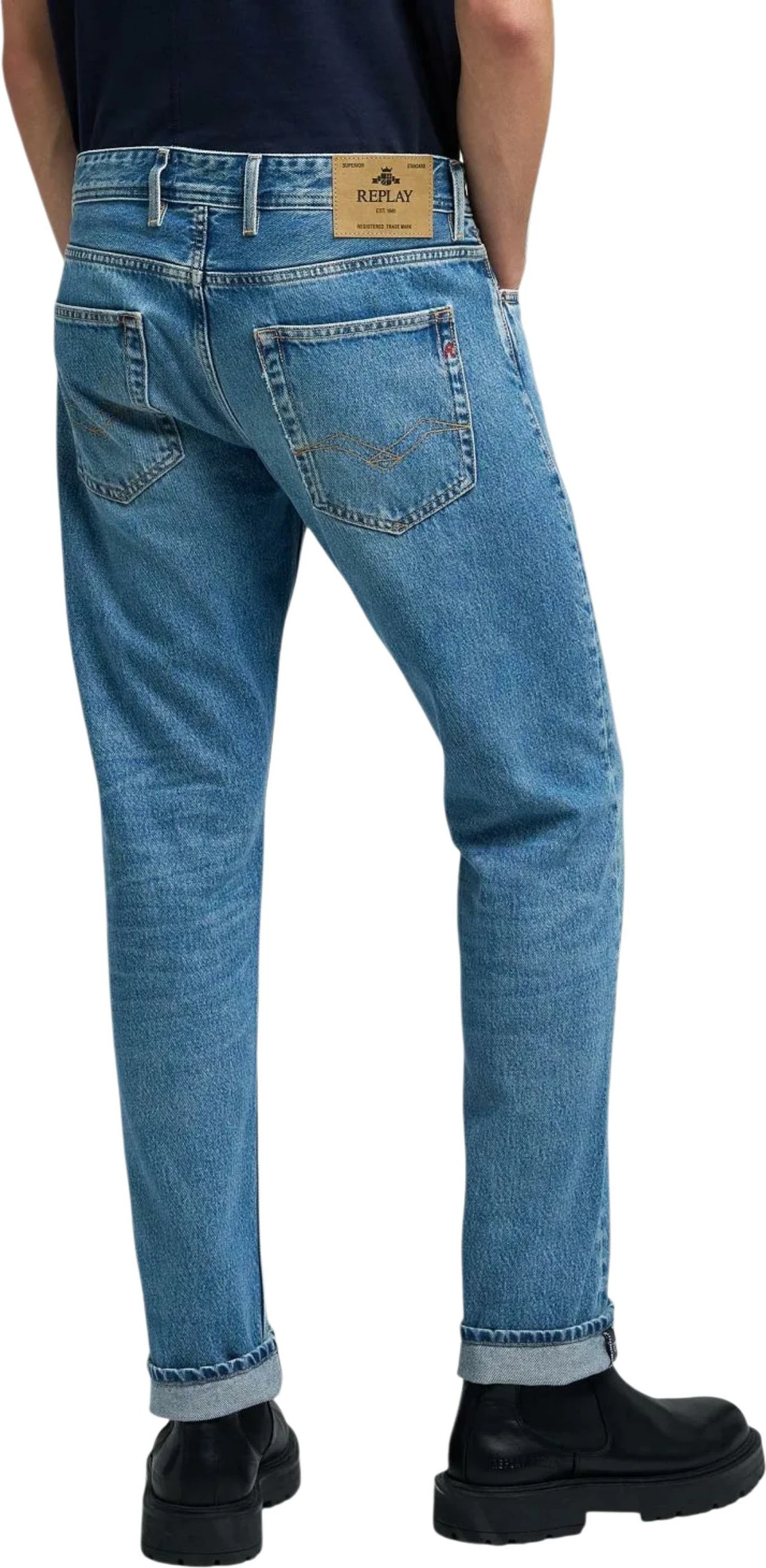 Xhinse slim për meshkuj Replay STRAIGHT MA972 .000.886 0C2, blu denim e çelët [Madhësia: W29 L32]