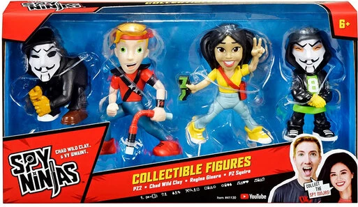 Set lodër për fëmijë Spy Ninjas 3' Collectible Figures 4 Pack