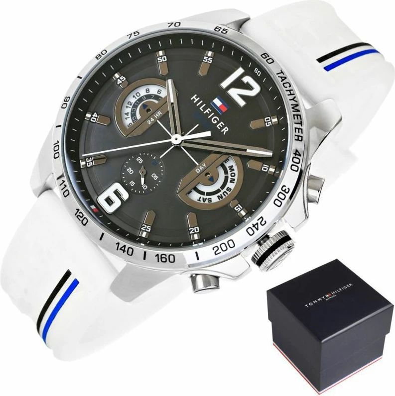 Orë dore për meshkuj Tommy Hilfiger, e bardhë