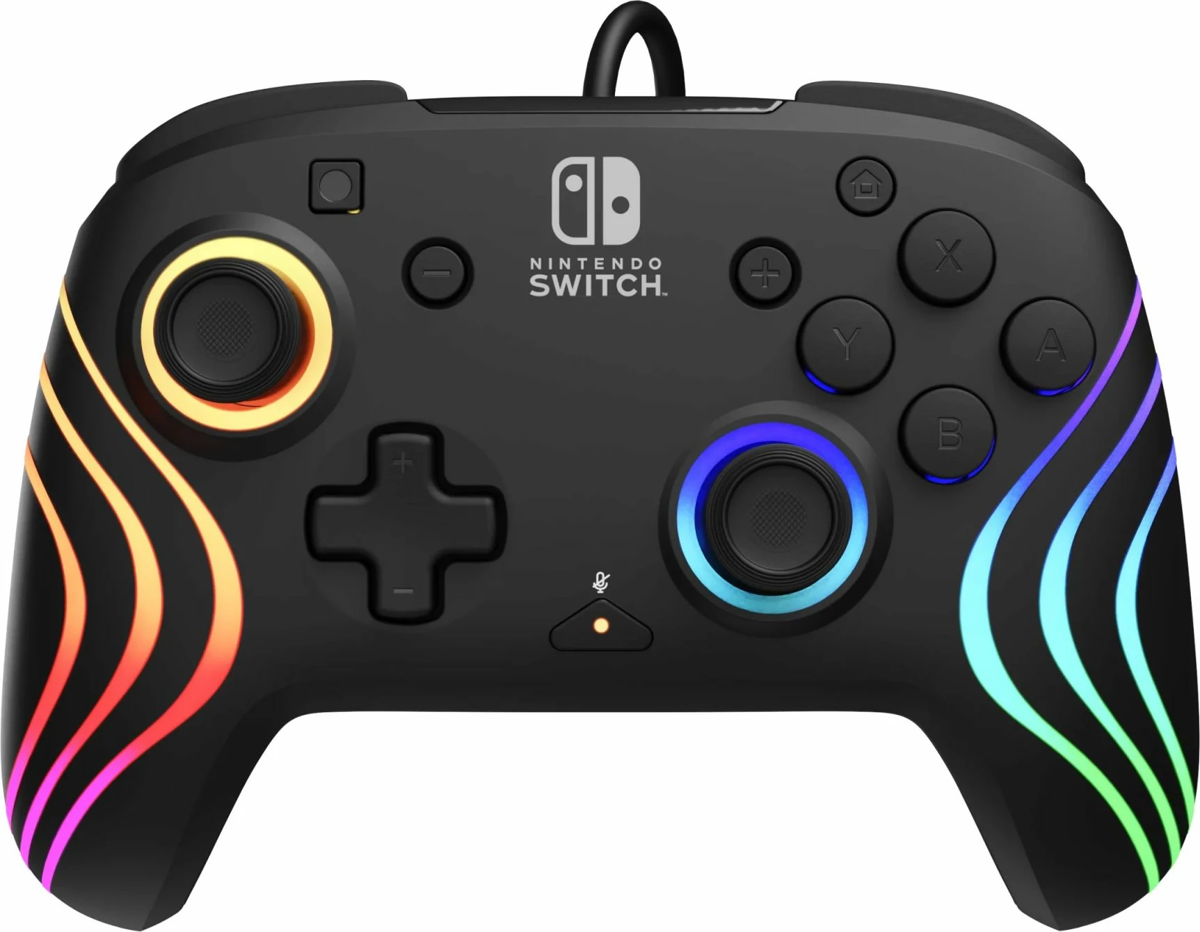 Kontroller me kabllo PDP Afterglow Wave për Nintendo Switch/Switch 2, RGB, i zi