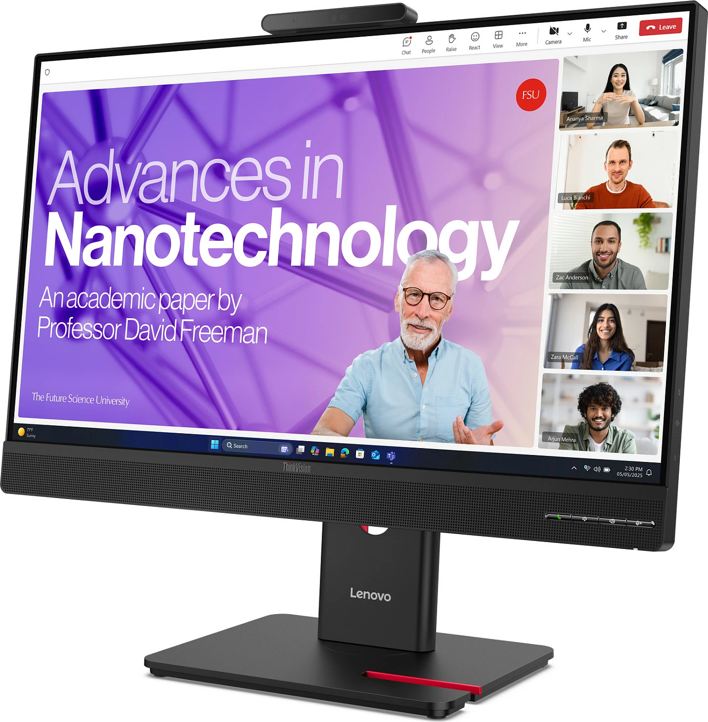 Monitor Lenovo ThinkVision T27QD-4v, 27", QHD 2560x1440, HDMI/DP/USB-C Dock, kamerë/mikrofon/altoparlantë, Eclipse Black