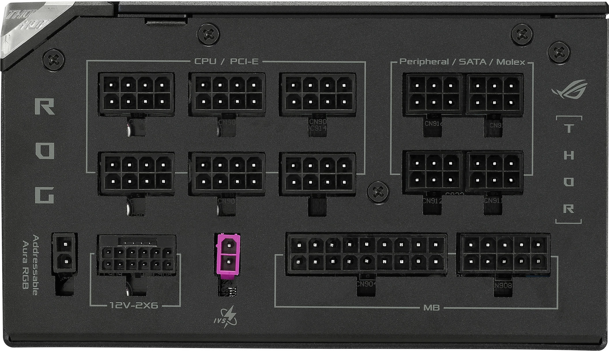 Furnizues rryme ASUS ROG Thor ROG-THOR-1200P3-G, 1200W, 80+ Platinum, ATX 3.1, fully modular, zi/argjend