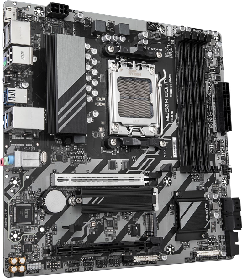 Pllakë amë GIGABYTE B850M D3HP, Socket AM5, mATX, 4xDDR5, 2xDisplayPort, 1xHDMI, 2xM.2, 4xSATA3, GLAN