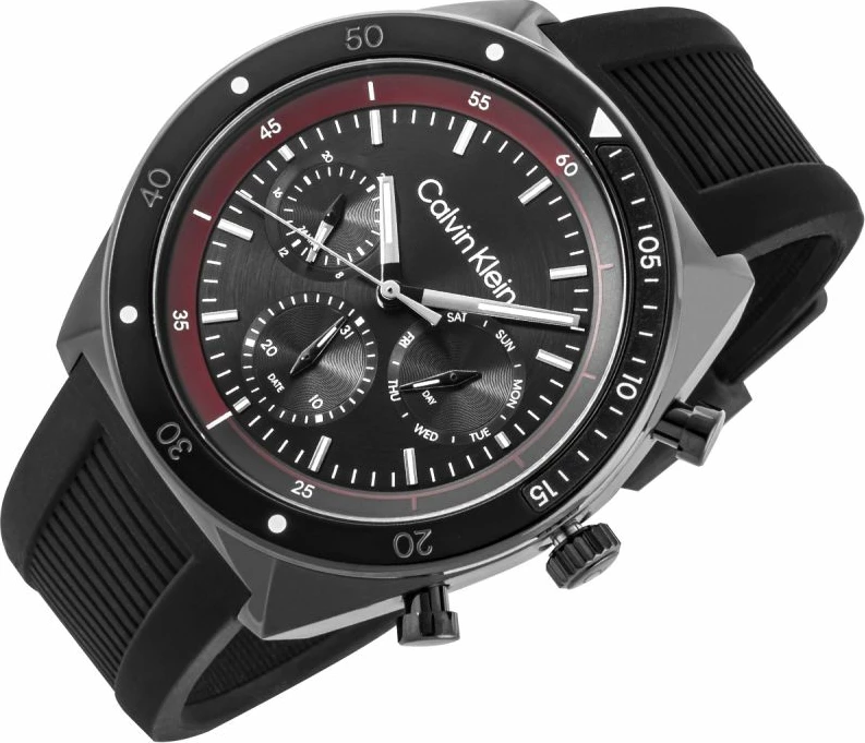 Orë dore për meshkuj Calvin Klein, e zezë