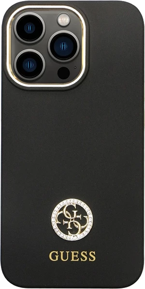 Mbështjellës Guess GUHCP13LM4DGPK për iPhone 13/13 Pro, silikon, Logo 4G, i zi
