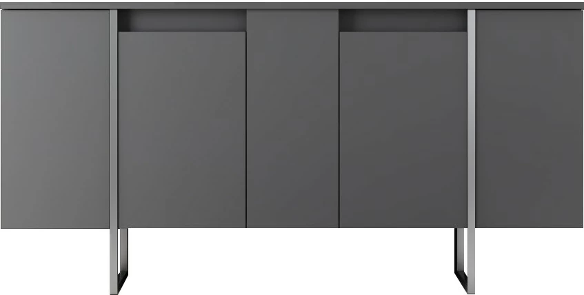 Set mobiljesh për dhomë dite, Hanah Home Luxe, antracit, argjend