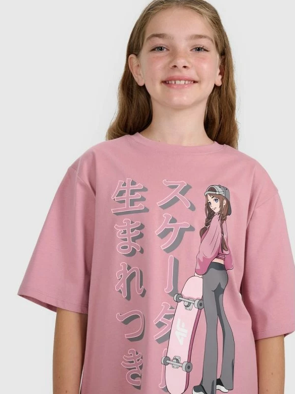 Maicë oversize për vajza 4F, me print