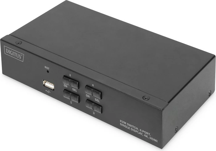 Switch KVM Digitus DS-12880, 4 porta HDMI, 4K, Metalik