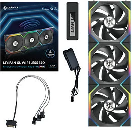 Ventilator për kasë Lian Li UNI FAN SL Wireless 120, ARGB, 3 copë, 120mm, i zi