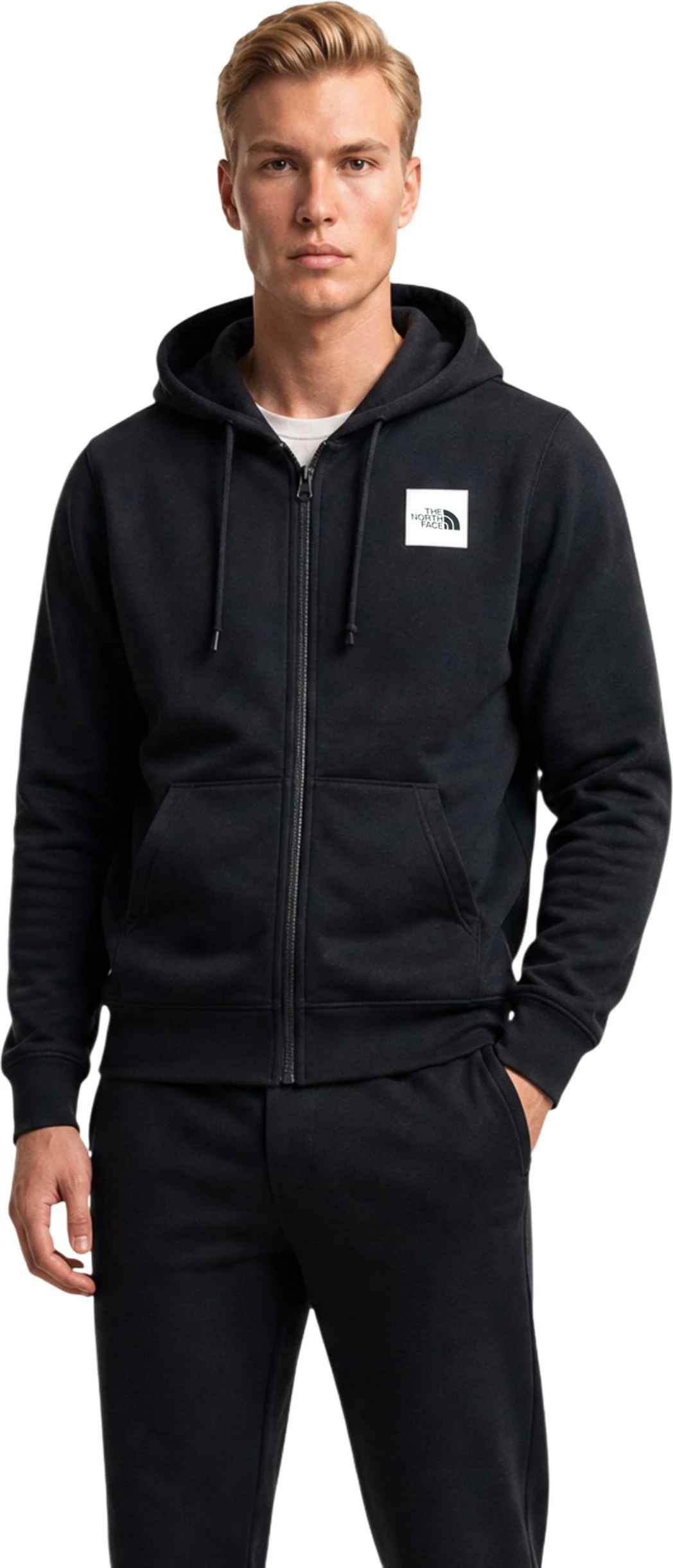 Duks me kapuç me zip për meshkuj The North Face EVO BOX HD REG FZ HD NF0A8JAZ, i zi