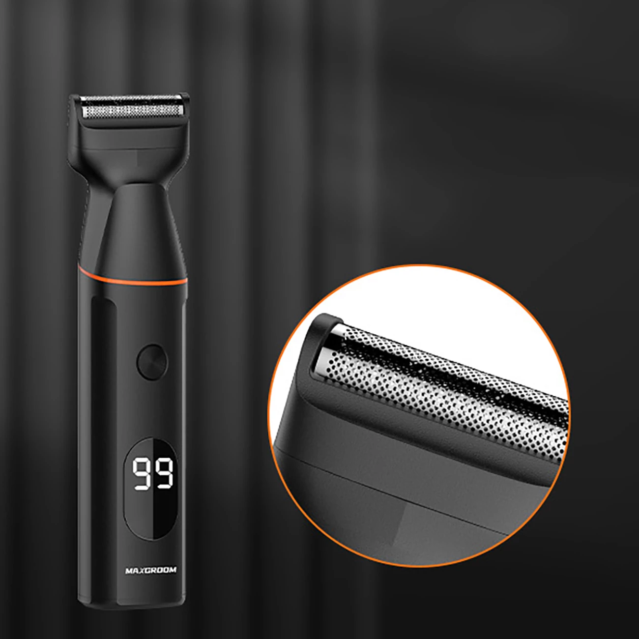 Makinë rroje multifunksionale MAXGROOM LK-881, IPX6, ekran LED, bateri 800 mAh, USB-C, set me maja zëvendësuese, e zezë