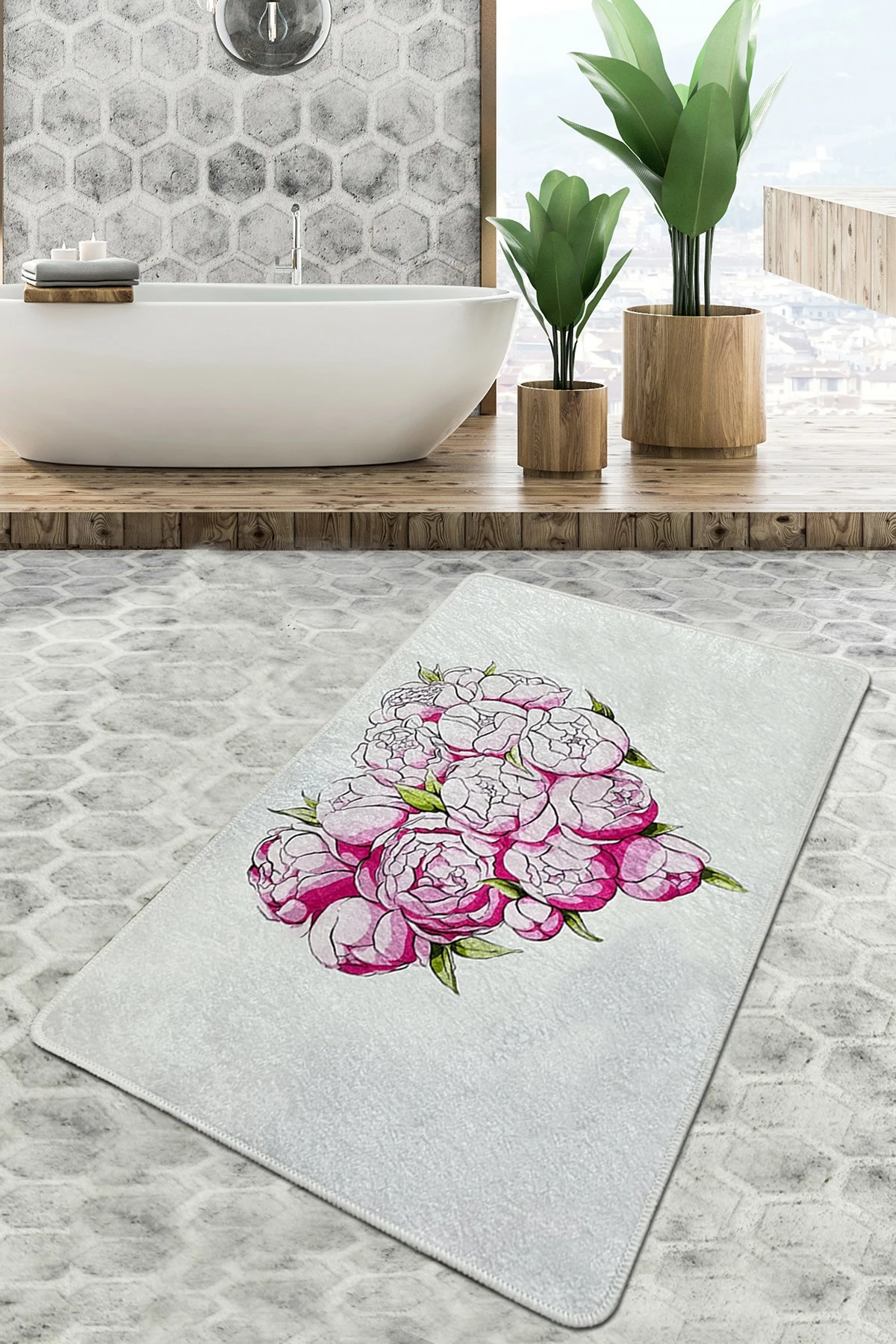 Tapet për banjo Mijölnir, Peonia Djt, 70x120cm