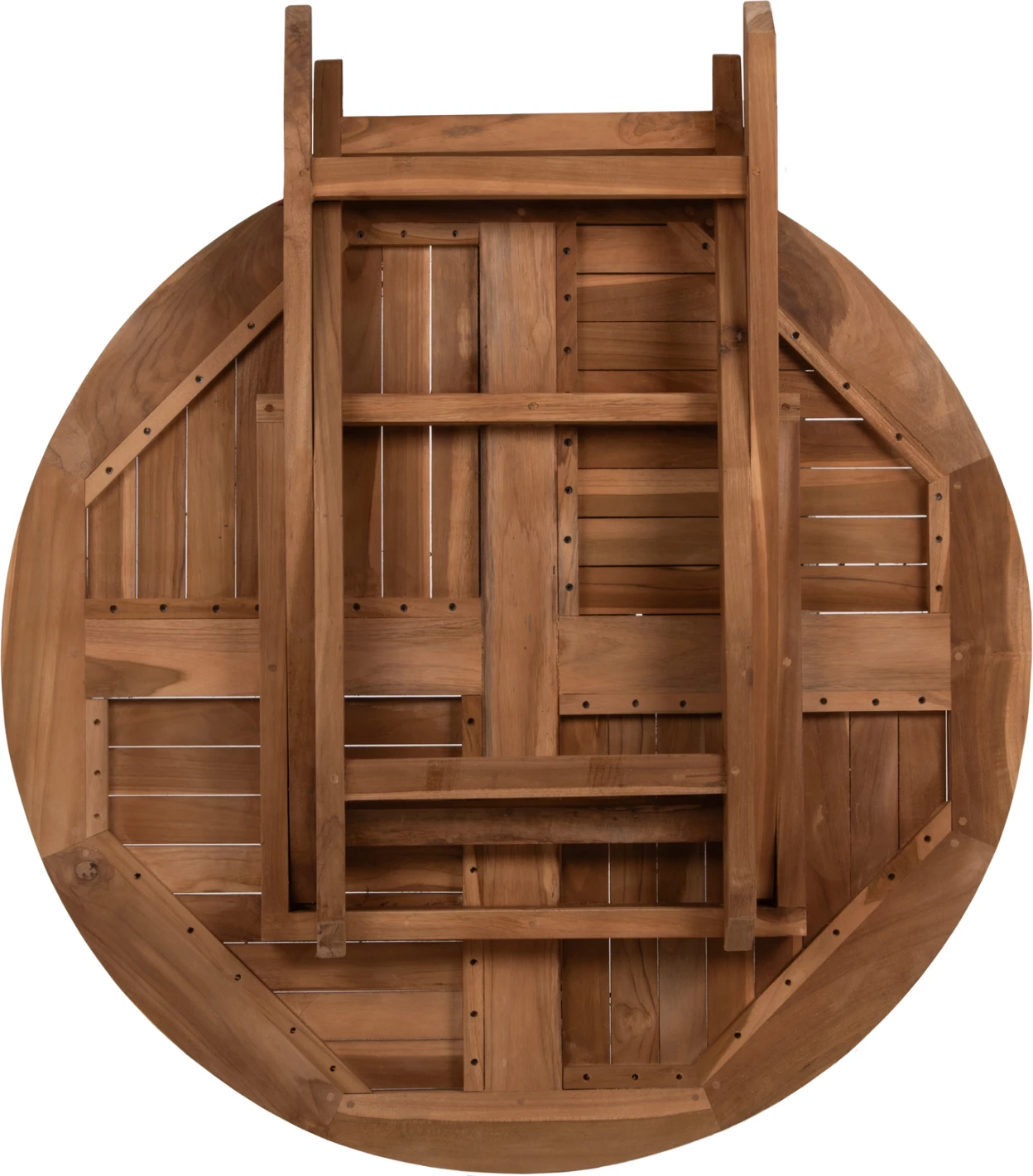 Tavolinë e rrumbullakët palosëse KENDALL FH9543 dru teak ngjyrë natyrale Φ106x73,5Hcm