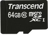 Kartelë memorie Transcend microSDXC 64GB me adapter, Class 10, e zezë