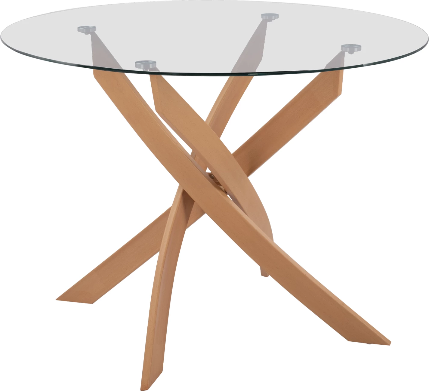 Tavolinë ngrënieje e rrumbullakët, këmbë metali, xham i kalitur, Φ120x75H cm, FH8733.02