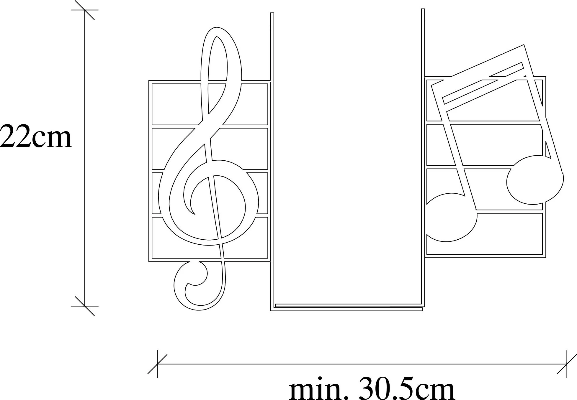 Mbajtës librash metalik Aberto Design, ngjyrë e zezë, 30.5x14x22cm