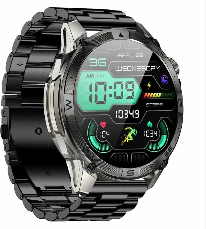 Smartwatch Gravity GT46-3, rrip silikoni + byzylyk çeliku, grafit
