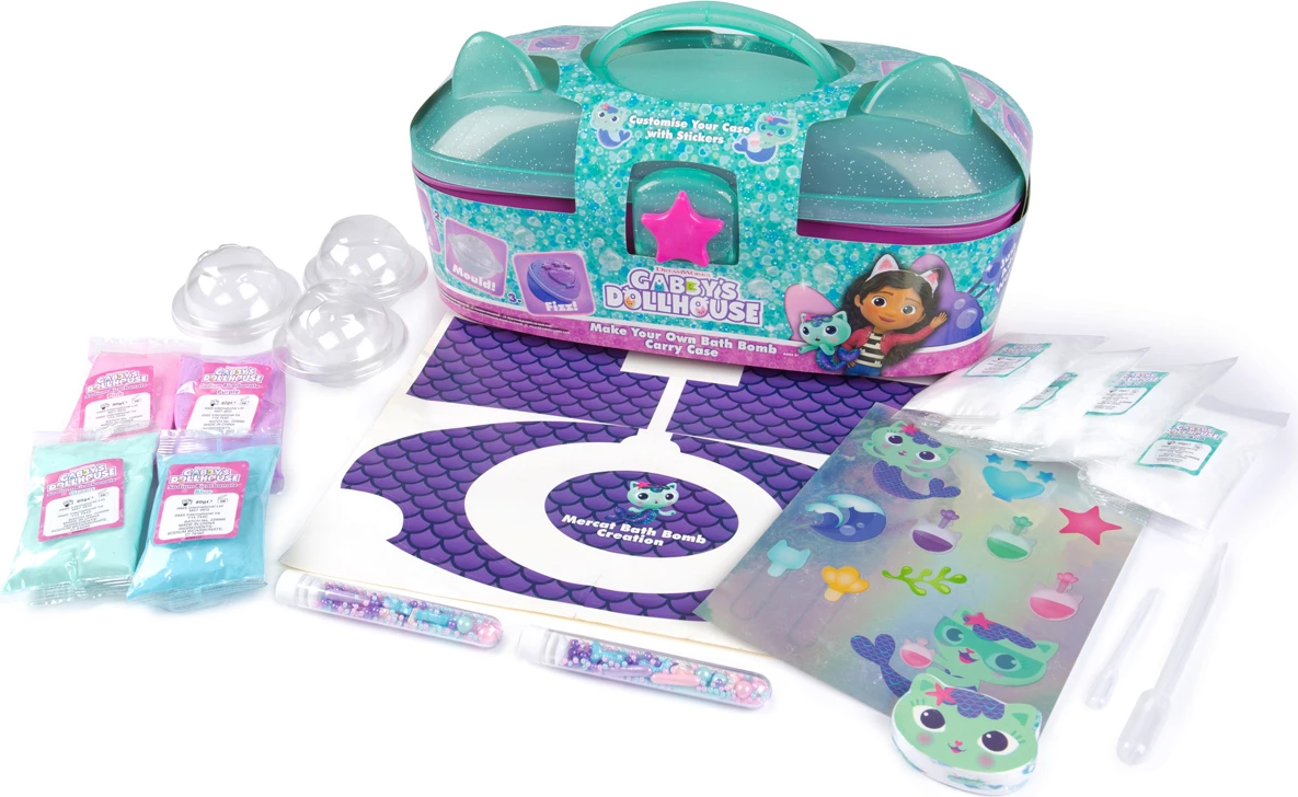 Gabby's Dollhouse Make Your Own Bath Bomb Carry Case Set