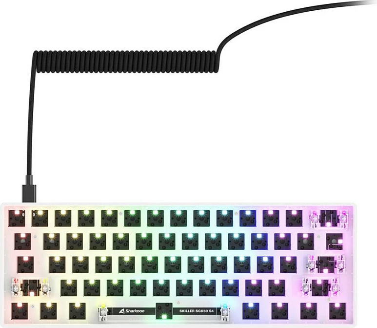 Tastierë Sharkoon SKILLER SGK50 S4, 60%, Wired USB, RGB, QWERTY (DE), e bardhë