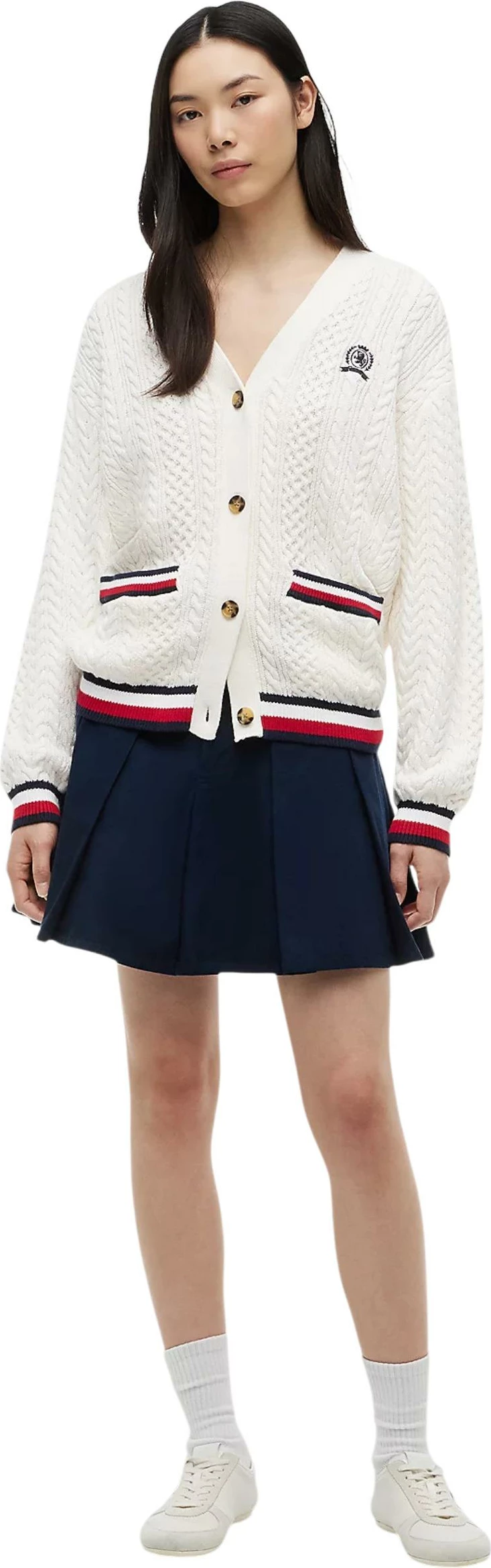Kardigan për femra Tommy Hilfiger Jeans DW0DW22934, i bardhë [Madhësia: XS]