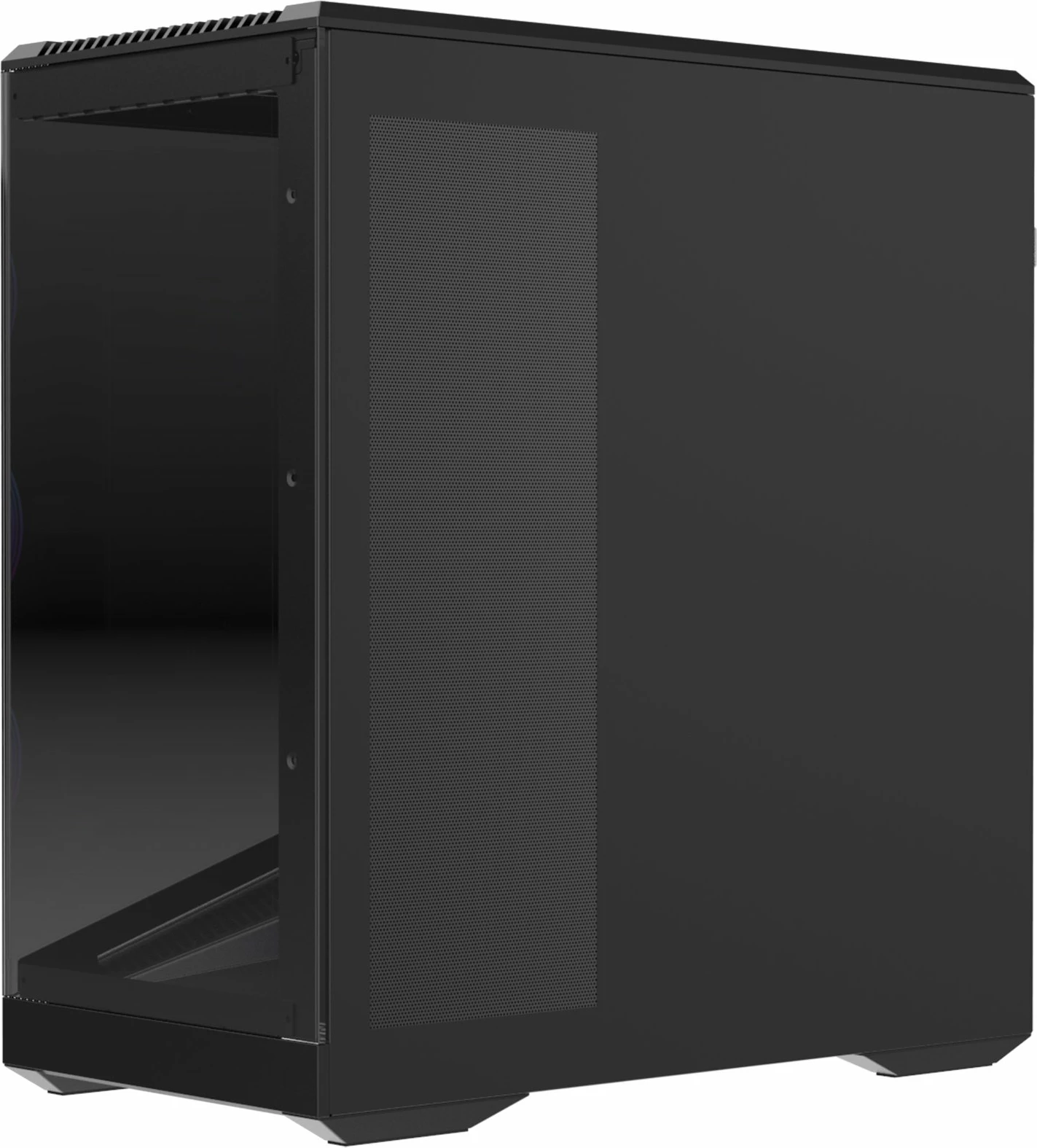 Kasë PREYON Nest Seaview Midi Tower ATX/Micro-ATX/Mini-ITX, xham i temperuar, 4 ventilatorë ARGB, USB-C, e zezë