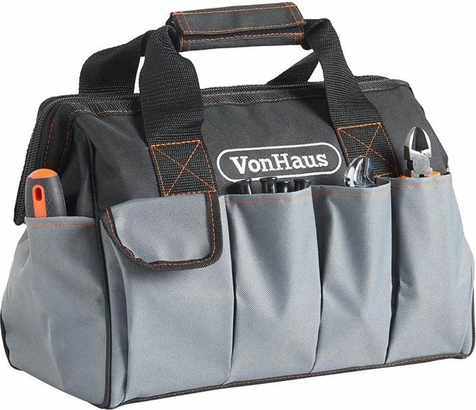 Set veglash VONHAUS 15/251, 92 copë me çantë pune, gri/zi