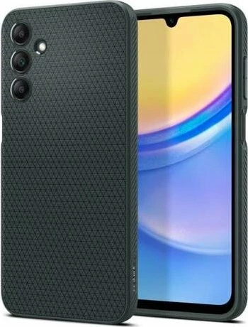 Mbështjellës Spigen Liquid Air për Samsung Galaxy A15/A15 5G, jeshile abyss, me xham të kalitur