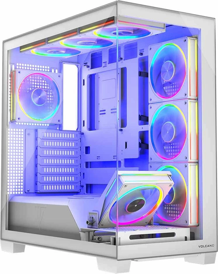 Kasë Modecom Volcano Stellar 8F ARGB (AT-STELLAR-8F-ARGB-20) ATX Midi Tower, USB-C, e bardhë