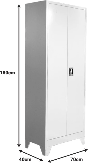 Dollap metalik Ugren I Pakoworld, ngjyrë gri e çelët, 70x40x180cm