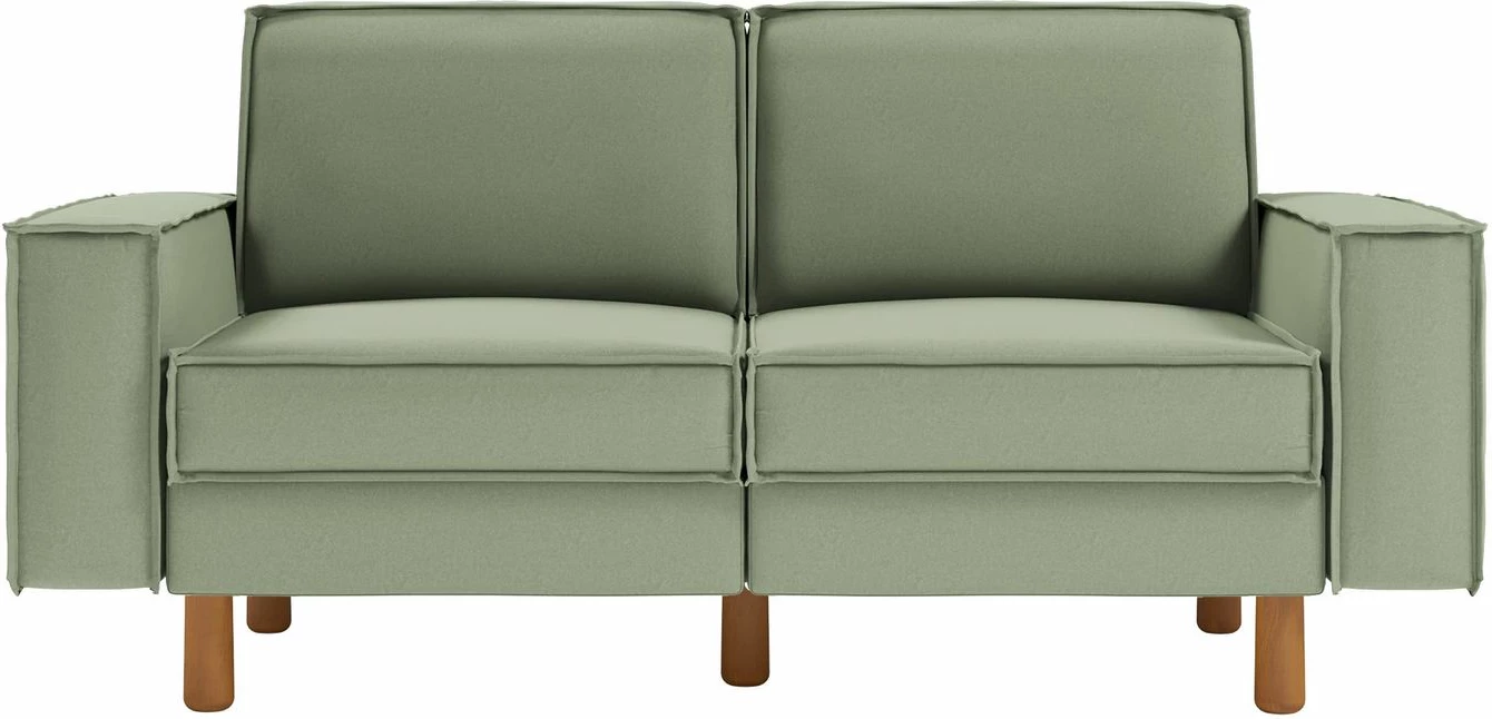 Divan dy ulës, ngjyrë deti, këmbë dru arre, Atelier del Sofa, Sparrow 2