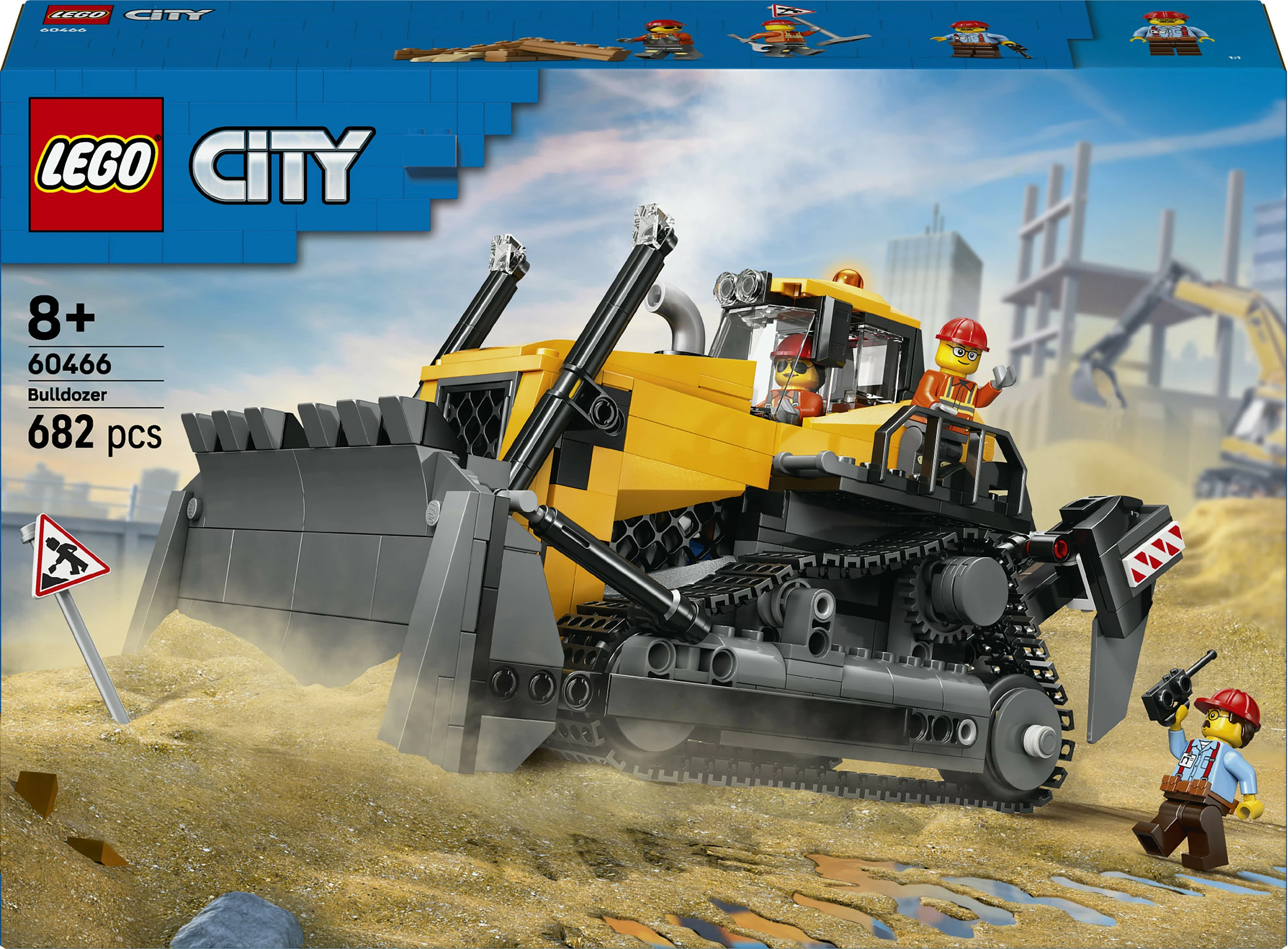 Set ndërtimi LEGO City Bulldozer i Verdhe 60466, 682 copë, 8+ vjeç, shumëngjyrësh