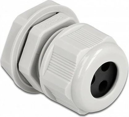 Glande kabllore DeLOCK PG13.5, IP68, për 3 kabllo 4 mm, 2 copë, gri