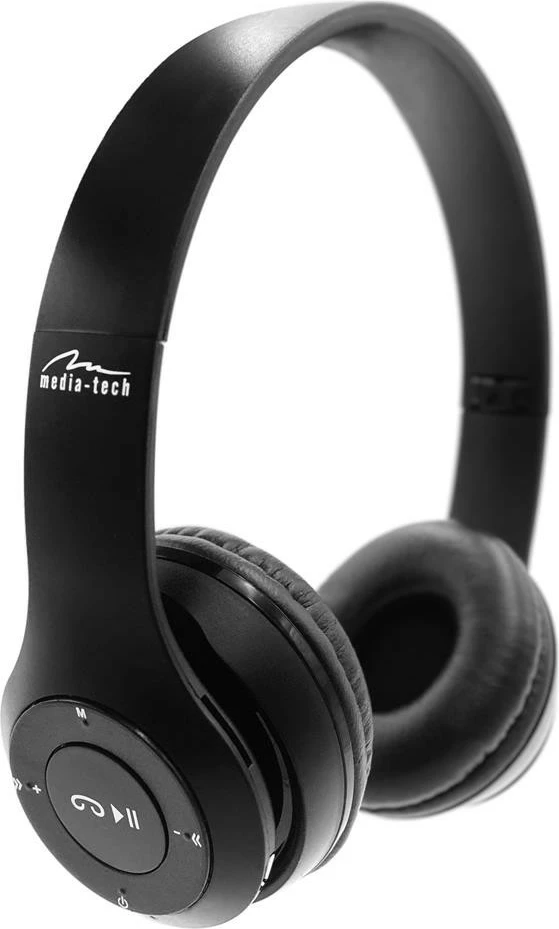 Kufje wireless Media-Tech EPSILION BT MT3591, me mikrofon, microSD, FM radio, Bluetooth, të zeza