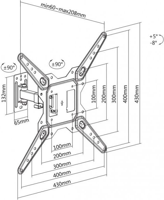 Mbajtës për TV Sbox LCD-441, 23“ - 55“