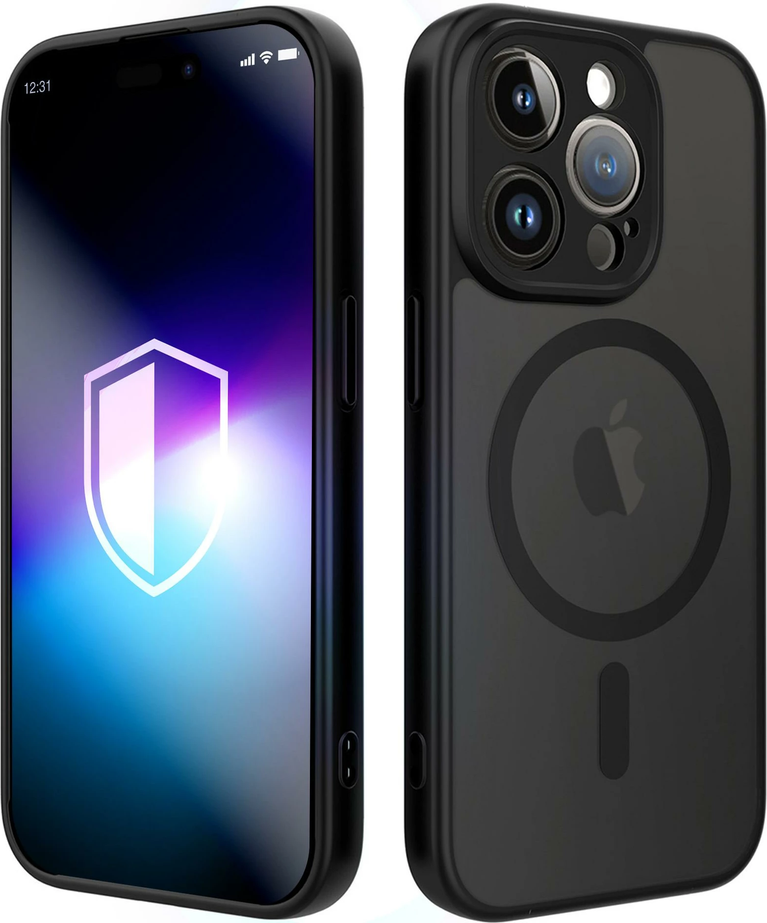 Mbështjellës 3mk Protection Misty MagCase për iPhone 15 Pro, kompatibil me MagSafe, mat, PC+TPU, e zezë, në kuti
