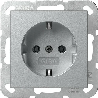 Prizë muri Schuko GIRA 418826 System 55, 1x, 220-250V, aluminium