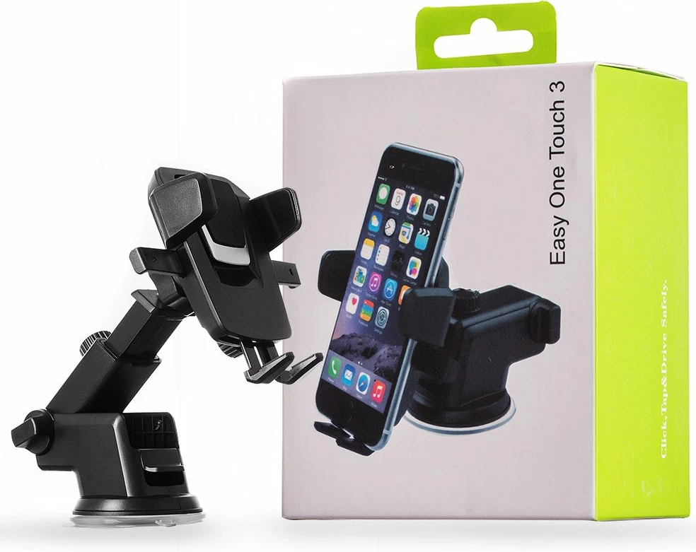 Mbajtës celulari për veturë Hurtel, teleskopik, për panel ose xham, i zi