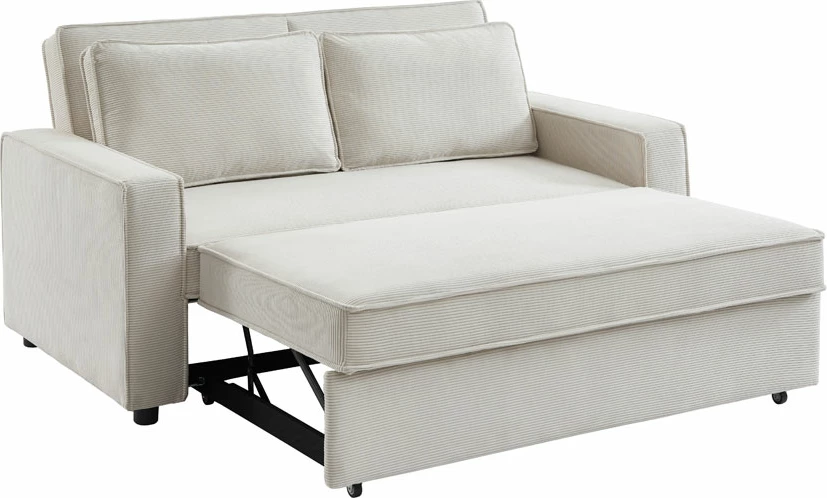 Kubo divan shtrat 3 vende, ngjyrë e bardhë e çelët, 172x90x89