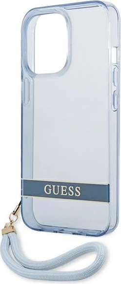 Mbështjellës Guess GUHCP13LHTSGSB për iPhone 13 Pro / 13, hardcase, Translucent Stap, Blu