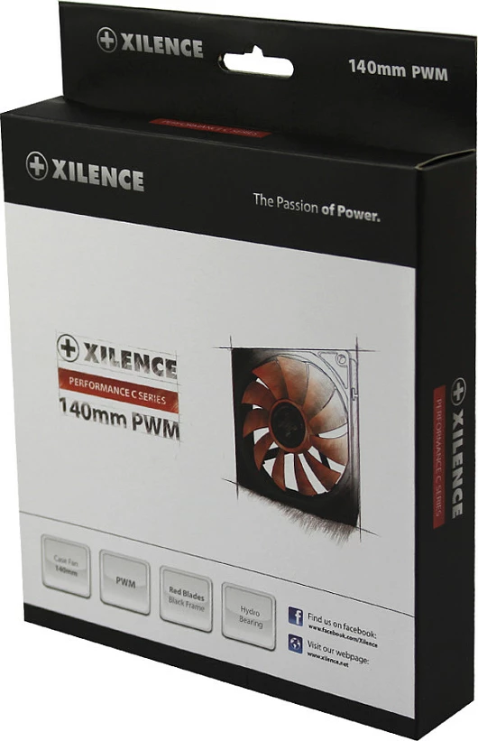 Ventilator për kasë Xilence XPF140.R.PWM, 140mm, PWM, 4-pin, i zi me detaje të kuqe