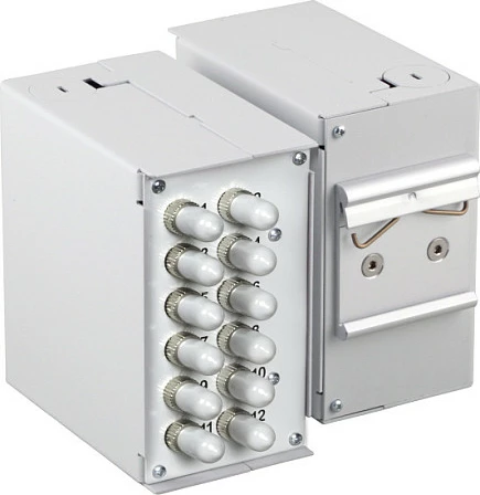 Panel frontal EFB Elektronik Hutschienenbox 1.7mm, 12x SC-Simplex/LC-Duplex/E2000