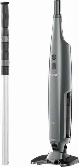 Pastrues pishine me bateri AIPER Pilot X1, 80 L/min, 45 min punë, filtër 100/360 mikron, shufër teleskopike 1.8 m, set 5 pjesë, gri