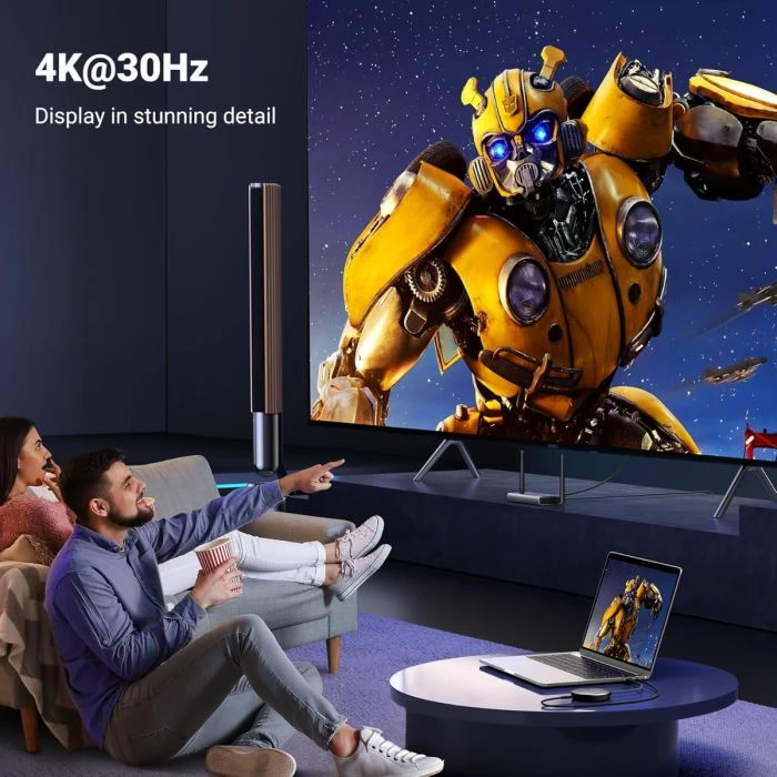 Adapter HDMI wireless UGREEN 90909A 4K 30Hz 2.4G/5G, set transmitter + receiver, gri