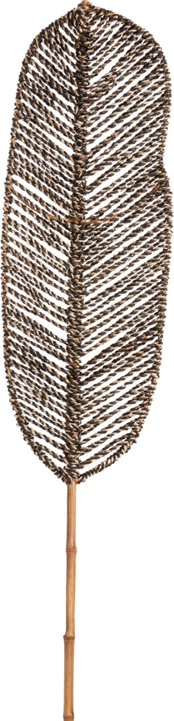 Gjethe dekorative, FH7823.02, bambu dhe bar deti, ngjyrë e zezë dhe natyrale, 30x200x3H cm