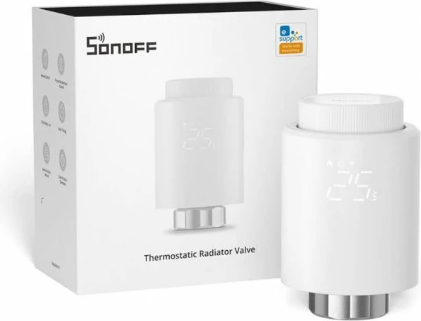 Termostat smart radiatori SONOFF TRVZB Zigbee 3.0, M30x1.5, 3xAA, i bardhë