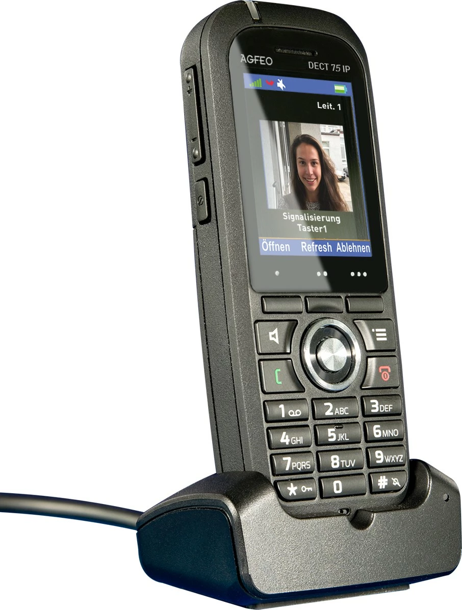 Telefon IP AGFEO DECT 75 IP, Wireless, IP65, 250 kontakte, TFT, i zi