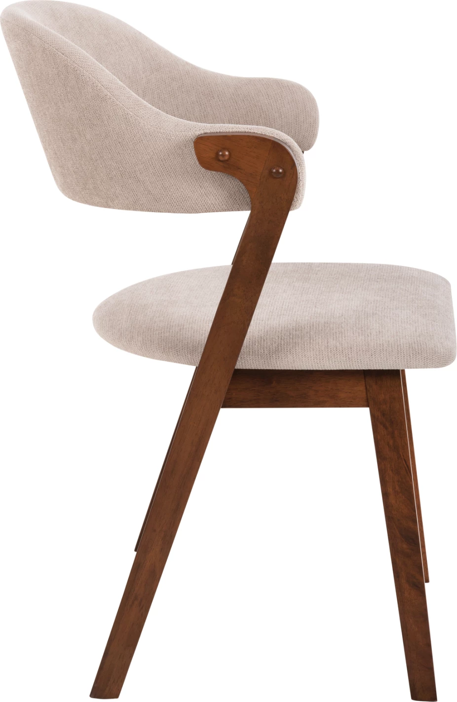 Karrige për ngrënie RIDER FH9734.02 dru gome ngjyrë arre-stof ecru 59x59x83Hcm., set prej 2 copë